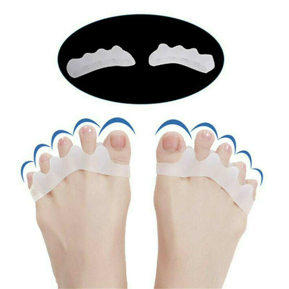 2X Silicone Gel Toe Spacer Separator Straightener Spreader Bunion Pain Relief ~
