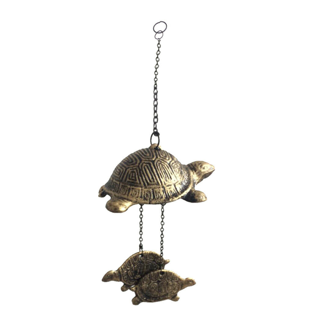 Metal Wind Chimes Tortoise Bell Pendant Home Garden Chinese Style Decoration