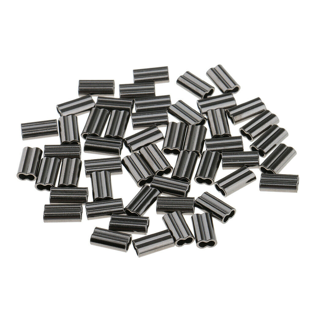100Pcs Double Fishing Tube Barrel Sleeves Connector 2mm Bore Fishing Tackles
