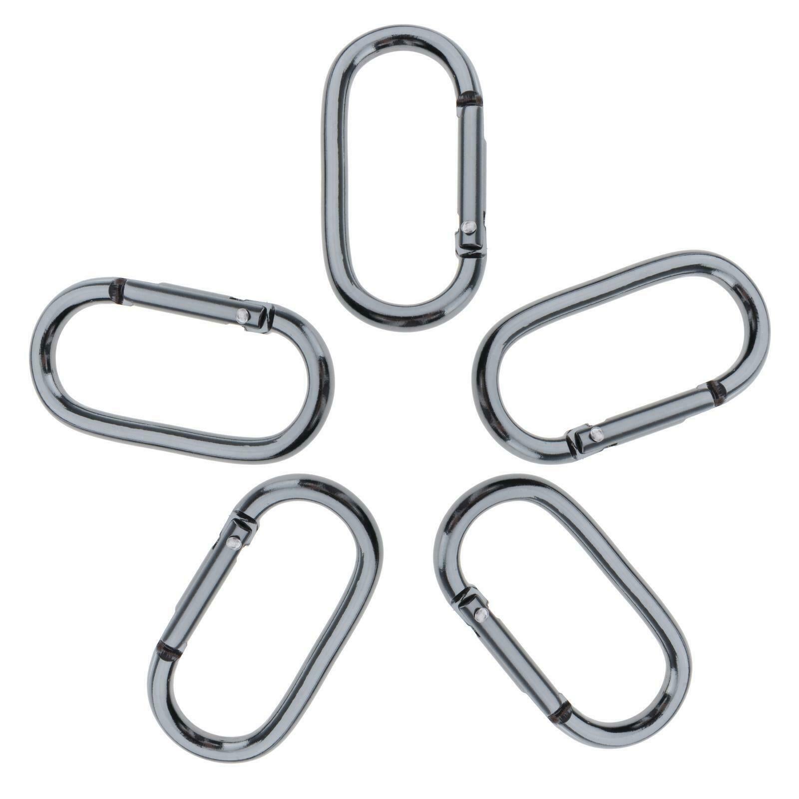 5PCS Aluminum Alloy Carabiner Buckle Set, Durable Key Ring Keychain Clip, Spring