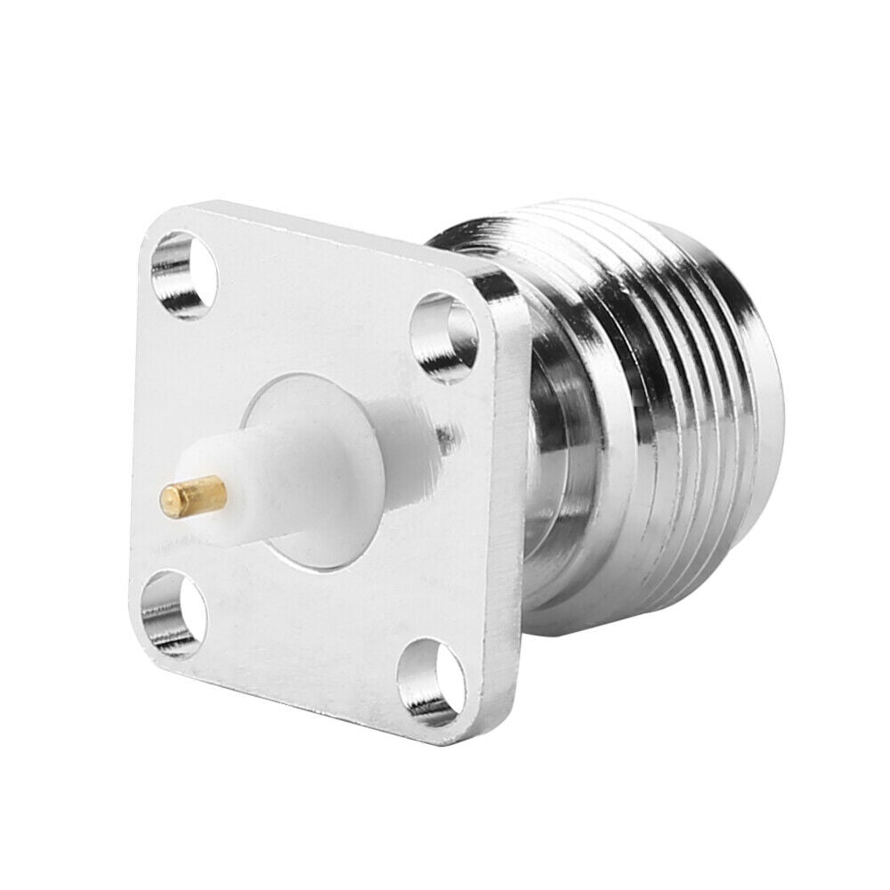 2Pcs N Type female Jack with Flange RF Coaxial Connector Adapter