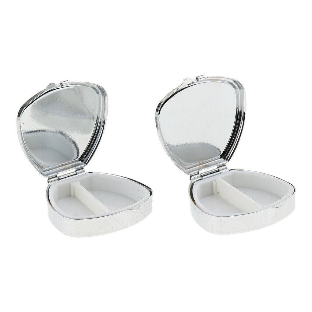 2 PCS Mini Travel Metal Pill Box Medicine Organizer Container Storage Box 03