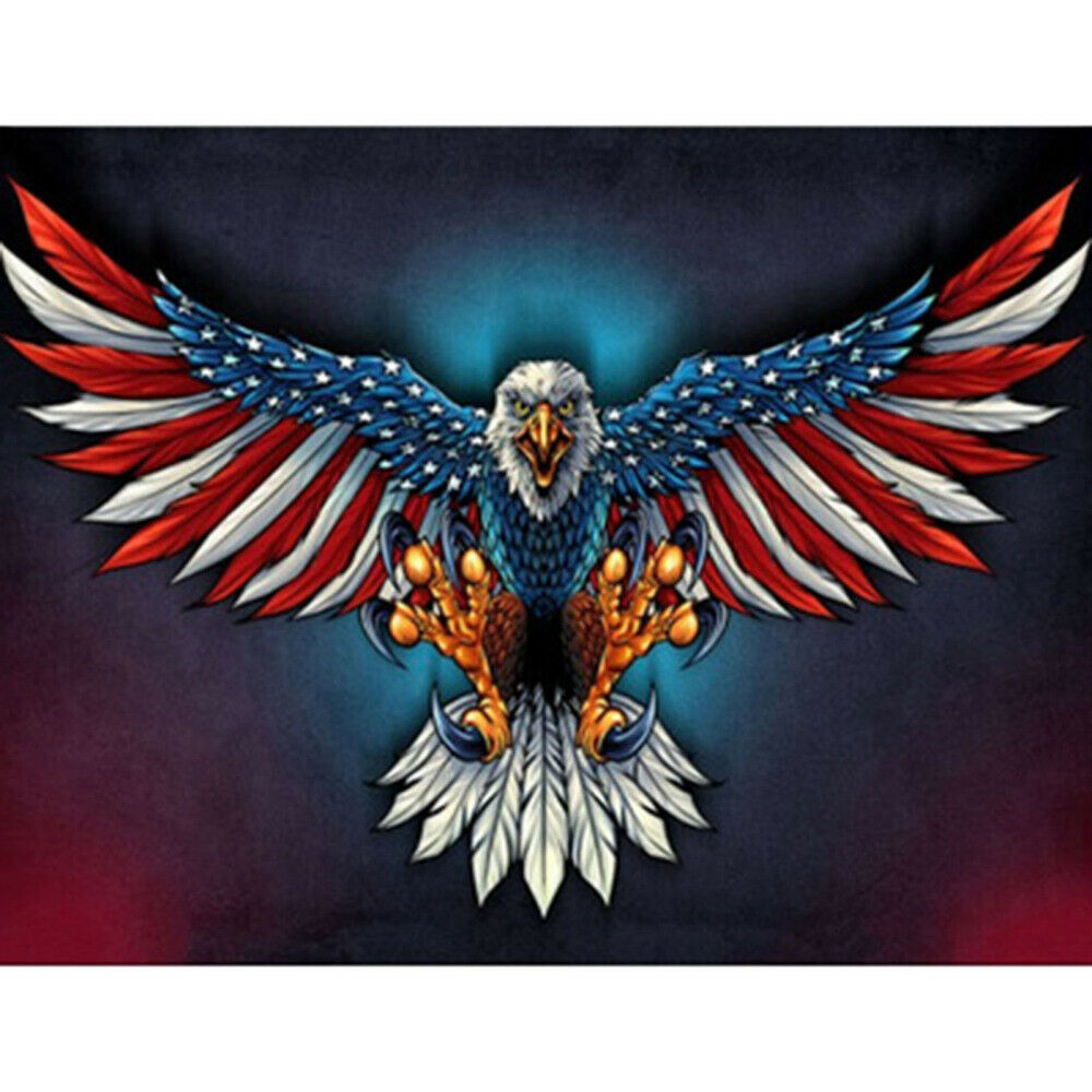 Iron Metal American Flag Bald Eagle Wall Art 40*24cm Hanging Patriotic Decor