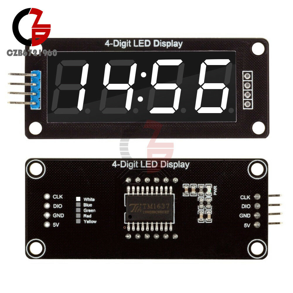 White 0.56" inch TM1637 Digital 4-Bits LED Clock Tube Display 5V for Arduino