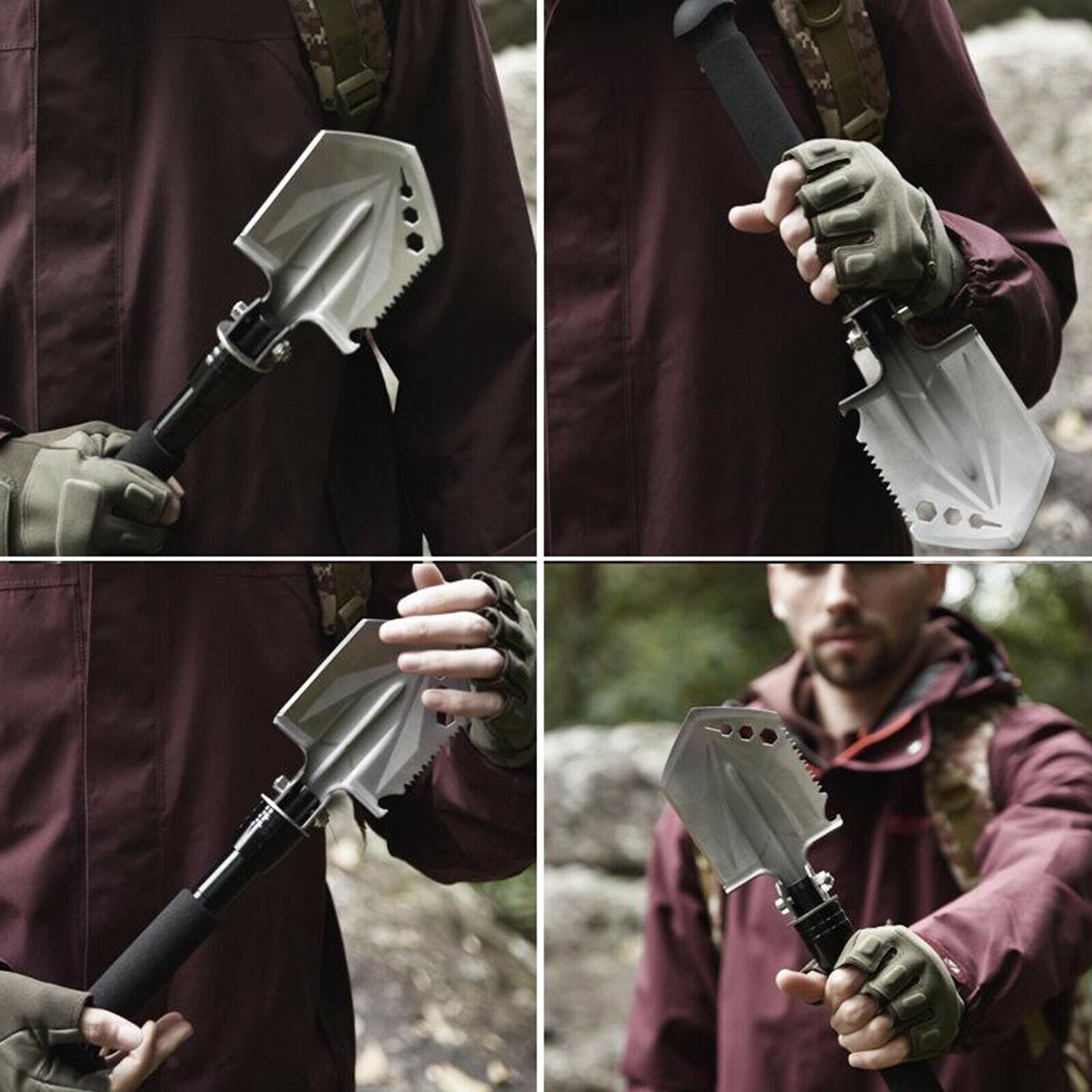 Light Stainless Steel Shovel Trowel for Garden Outdoor Survival Emergency Tool