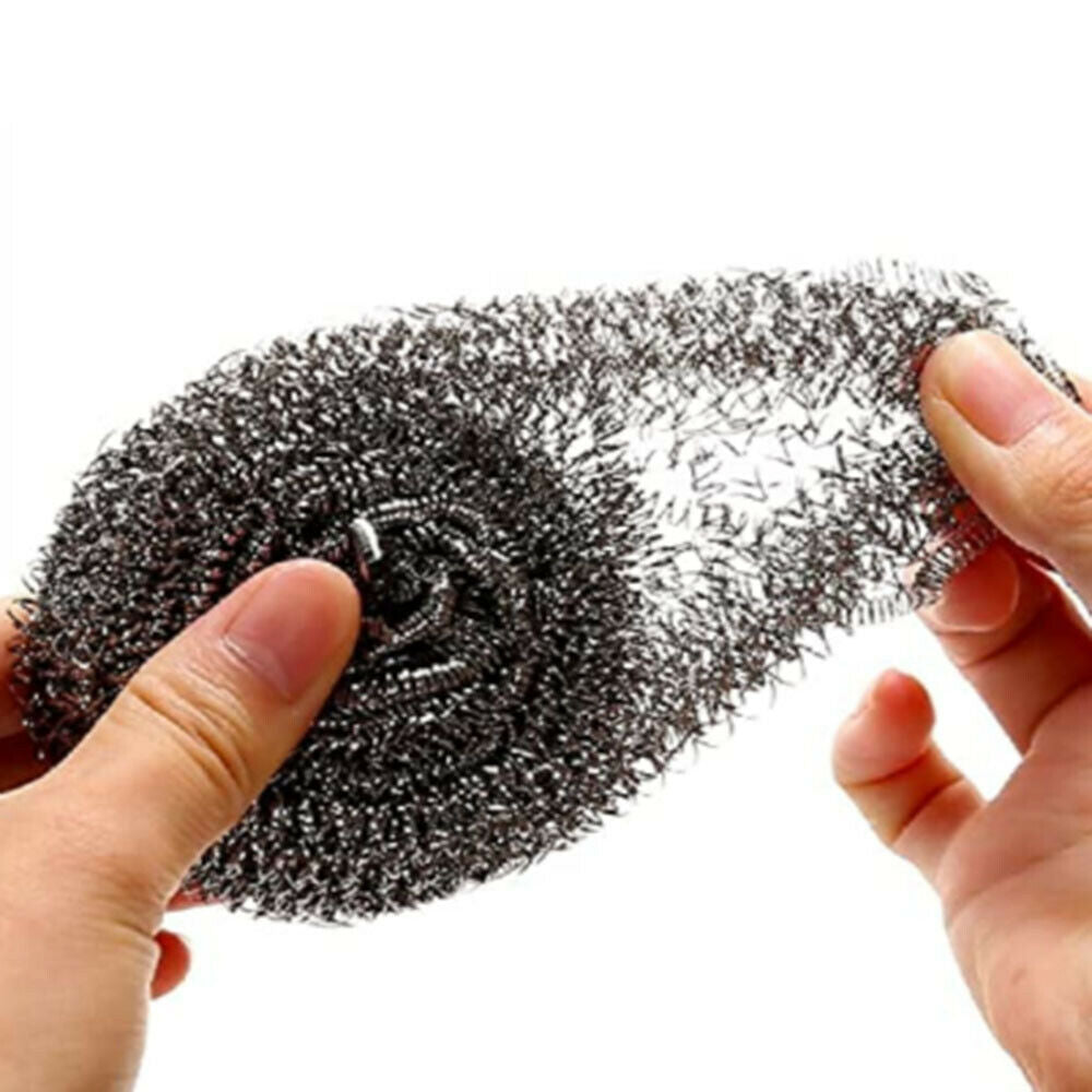 5Pc Stainless Cleaning Ball Brush Home Dishwashing Sponge with Wire Kitchen Tool