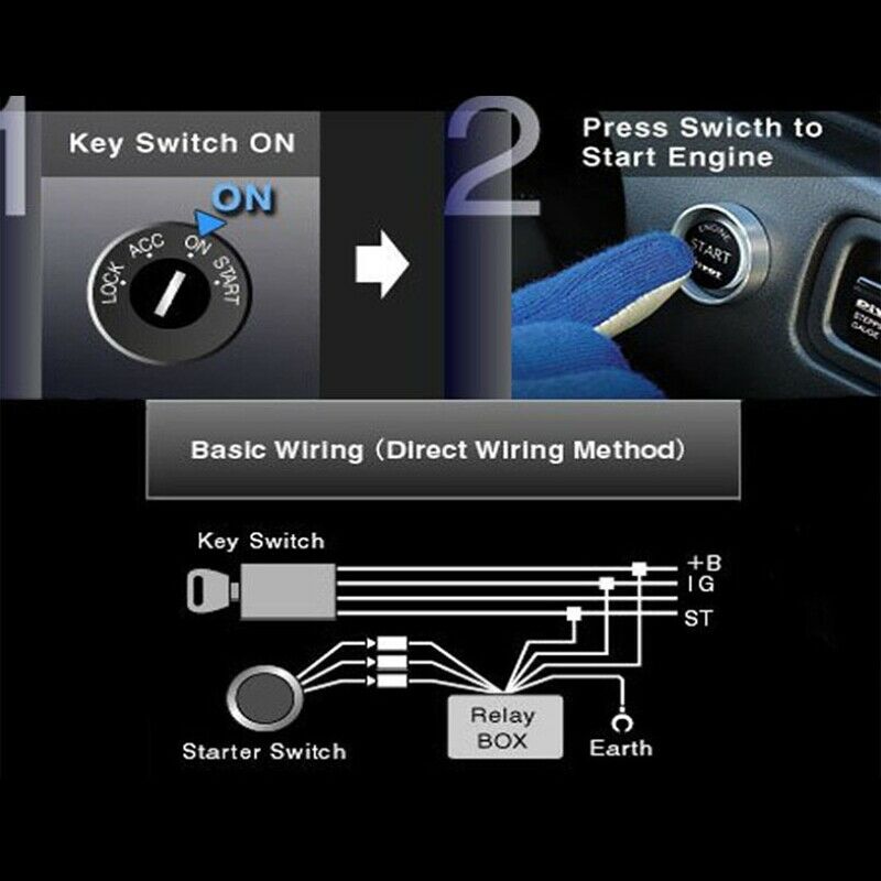 Push Start Button LED Illumination Auto Cool Keyless Entry Car Engine IgnitionA3