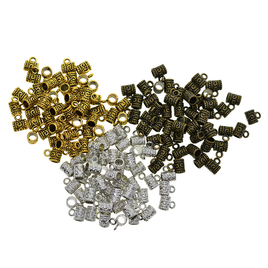150pcs Beads Bails Connector Necklace Bracelet Jewelry Charm Pendant Hanging