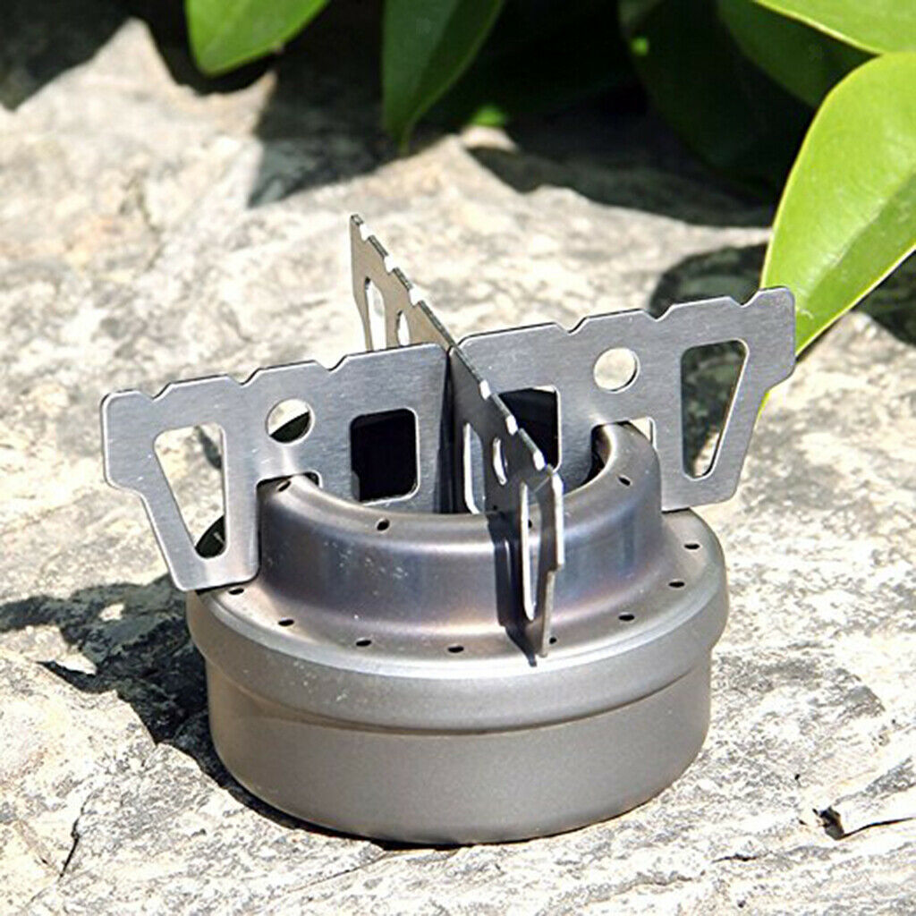 Sturdy Alcohol Stove + Spirit Burner Stand Rack Base Bracket Windshield w/ Key