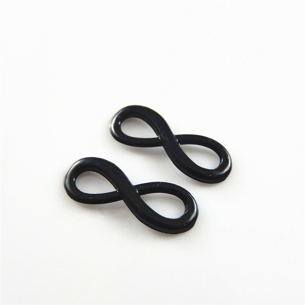 40pcs Electroplated Black Alloy Infinity Charms Pendant Connectors Jewelry 37795