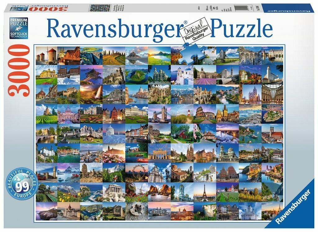 17080 Ravensburger Jigsaw Puzzle 99 Beautiful Places in Europe 3000 Pcs Age 12+