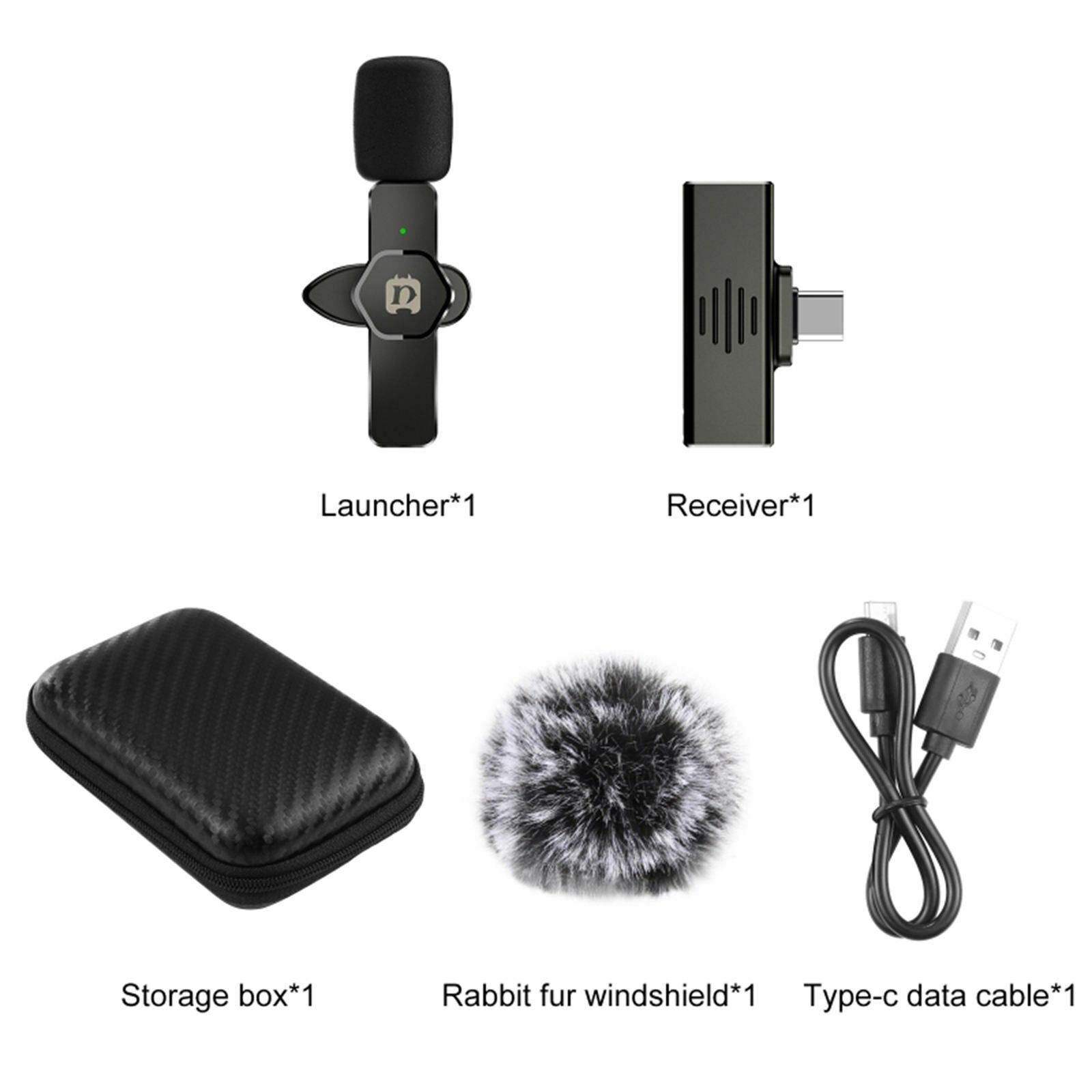 Wireless Lavalier Microphone Clip-On Interface Receiver for Video Camera