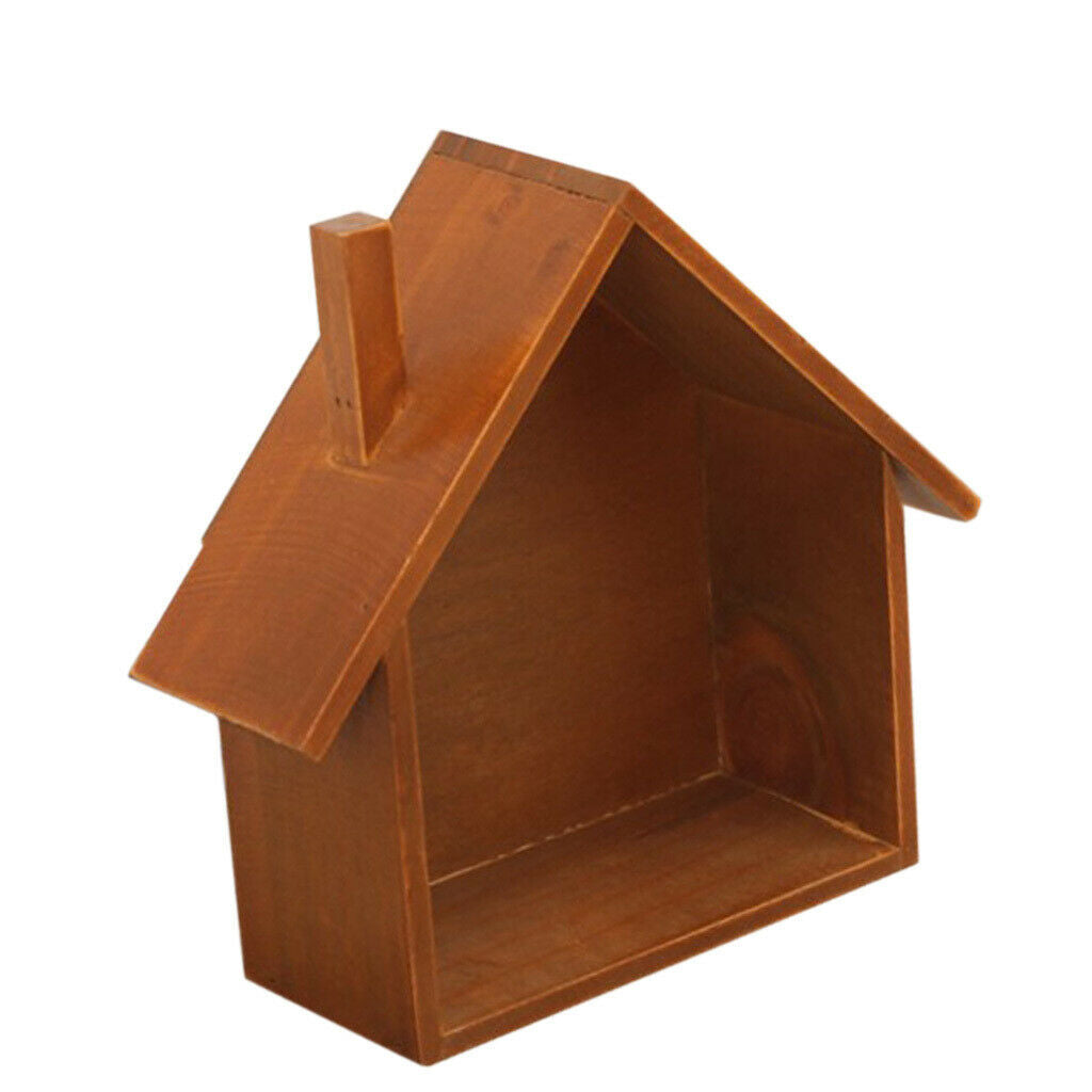 Shabby Chic Wooden House Shelving Display Unit Wall Hanging Box Coffee
