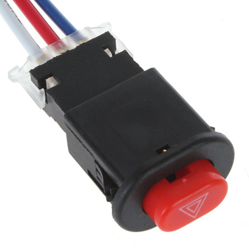 Dual Double Flash Emergency Lamp Signal Button Switch 3 Wires Built-in Lock