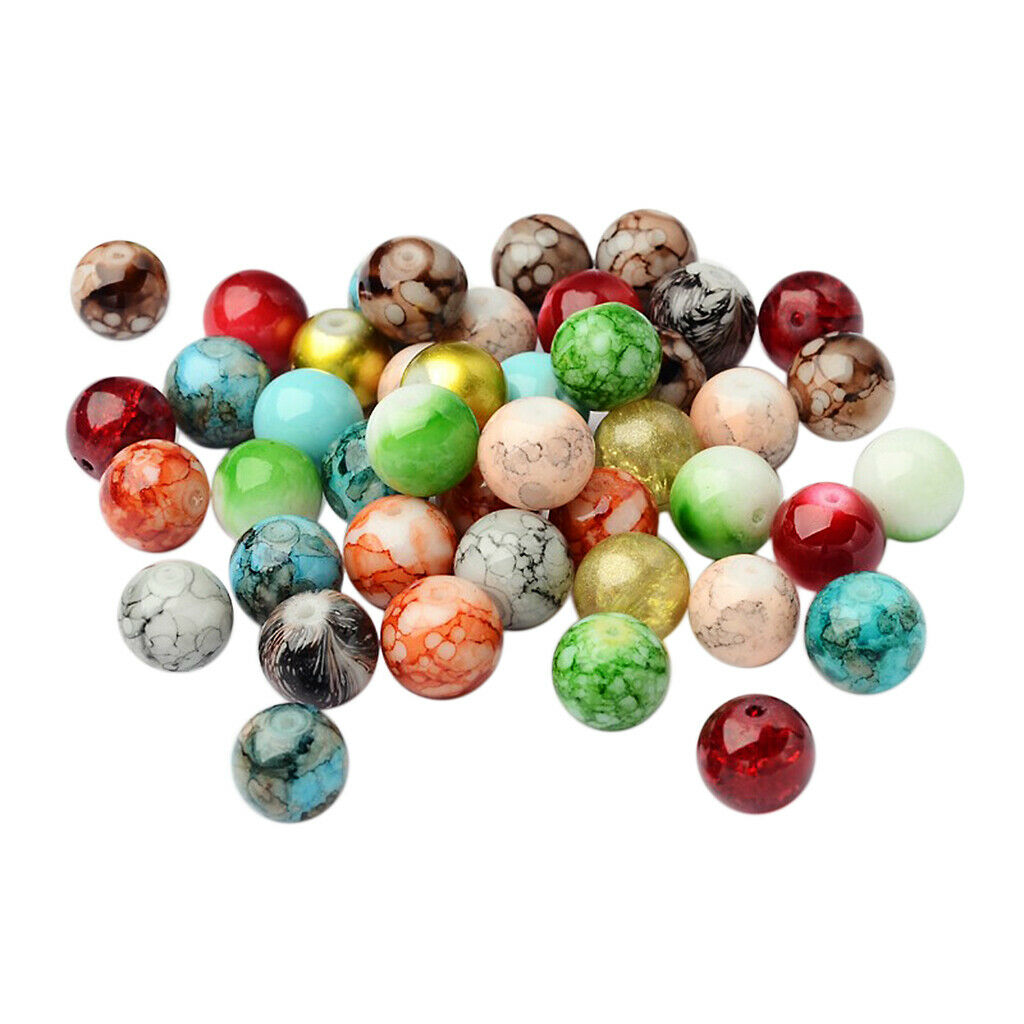 100 Pieces Mixed Colors Glass Beads Loose Bead DIY Jewelry Beads Accessories