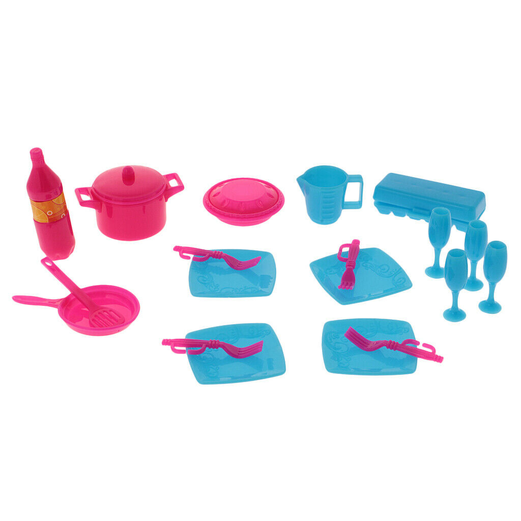 18Pcs Kitchen Tableware Accessories Set for Mini Cup Cutlery Pot Gift