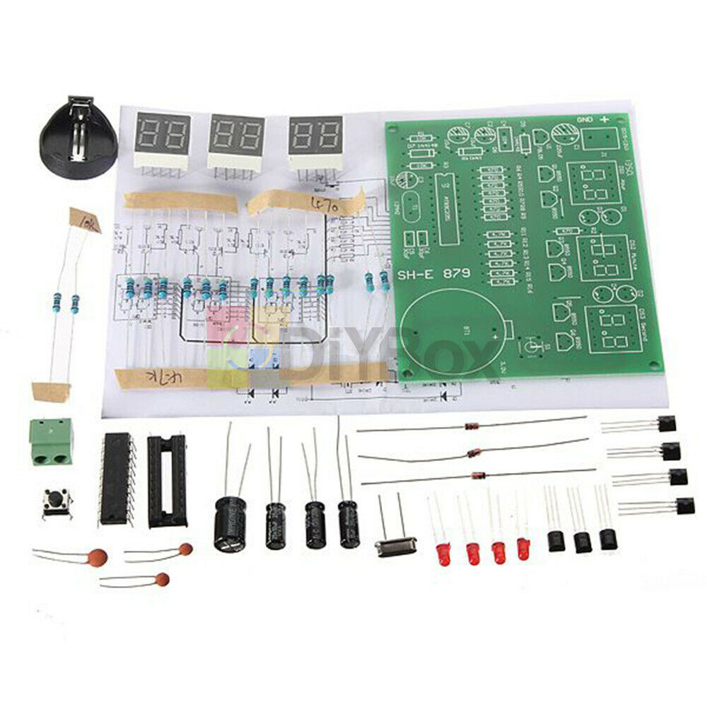 STC11F02-35I 9V-12V 6-Digit LED Electronic Clock Parts Components Module DIY Kit