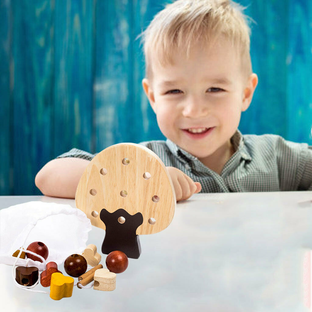 Wooden Puzzles Matching Game Wood Tree Chunky Jigsaw for Kids Toddlers