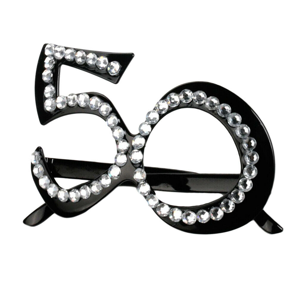 50th Glitter Diamante Birthday Party Glasses Novelty Anniversary Eyewear