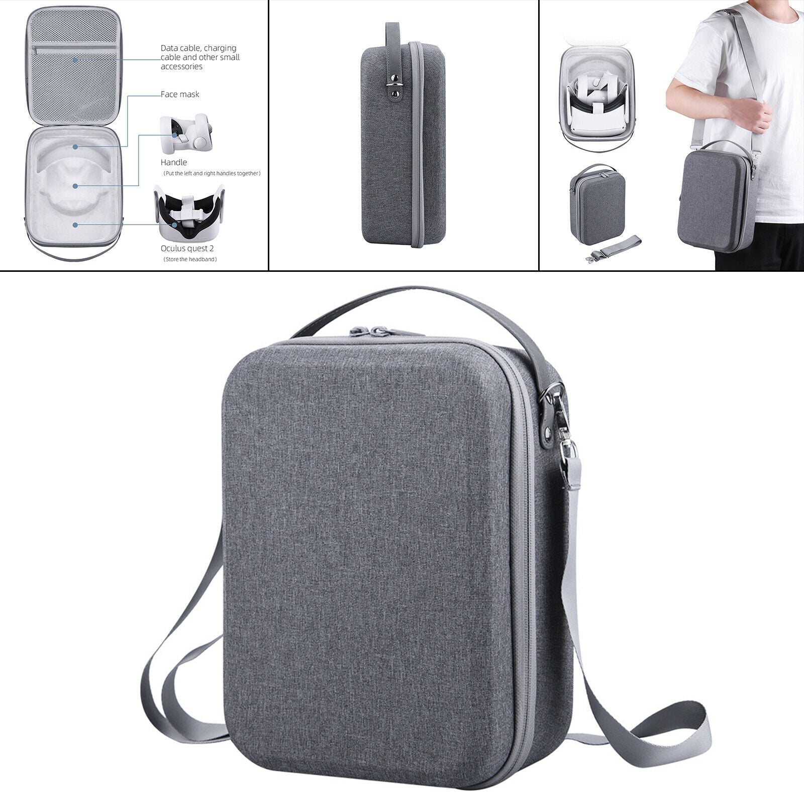 Storage Bag Anti-Vibration Collision Resistance for Quest 2 Portable