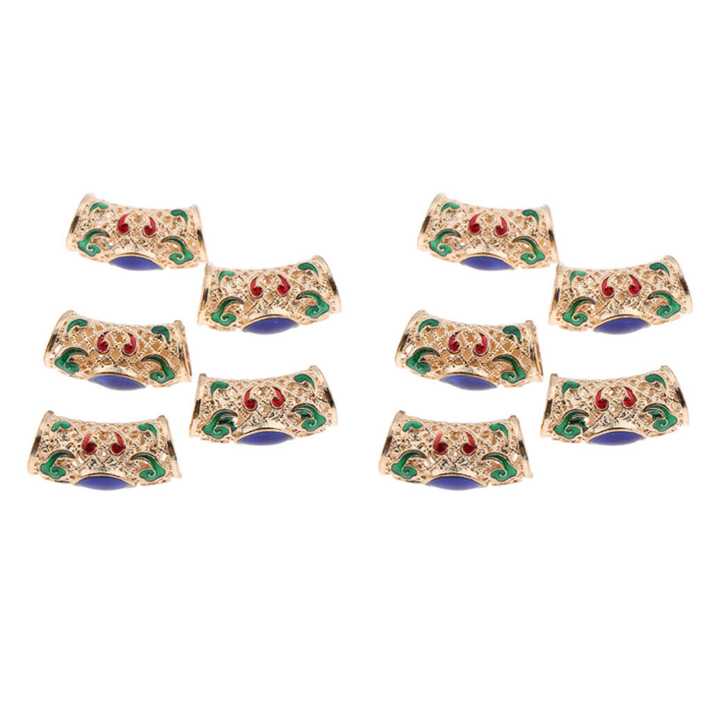 10x Aluminum  Hair Cuff Hair Styling DIY Braiding Rings Clips Tubes