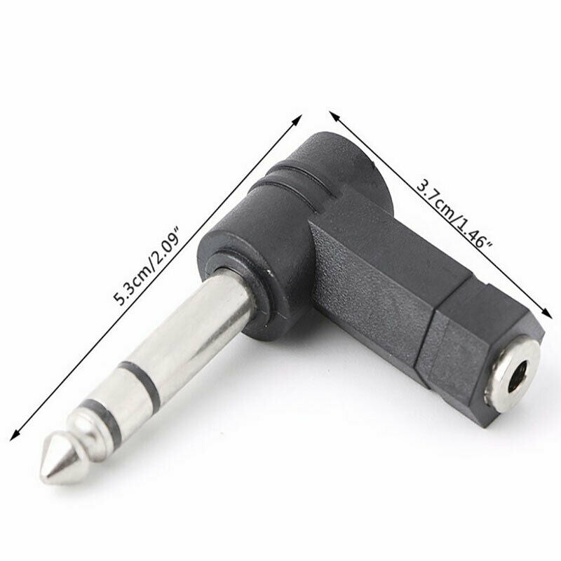 90 Degrees 6.5mm 1/4"Male plug to 3.5mm 1/8"Female Jack Stereo  Audio Ada.l8
