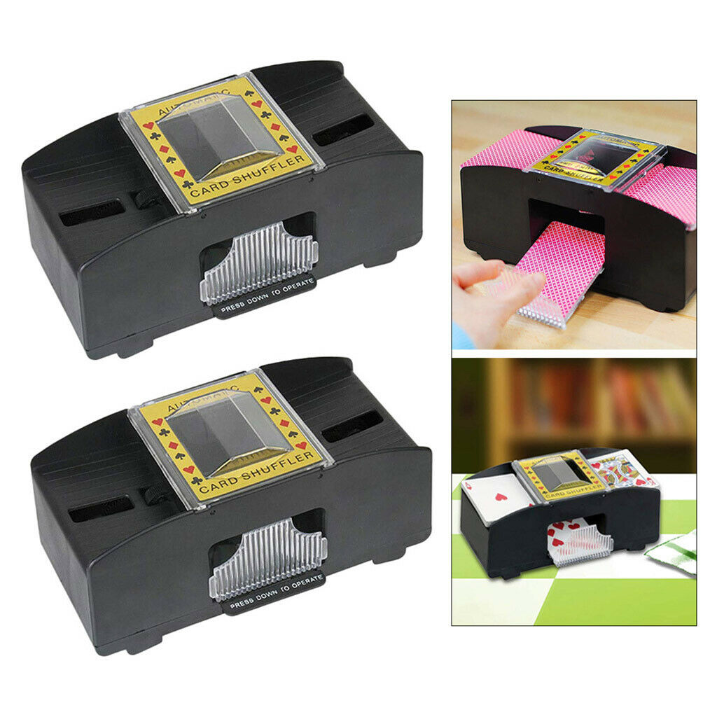 2x Professional Automatic Card Shuffler Home Games Poker Shuffling Machine