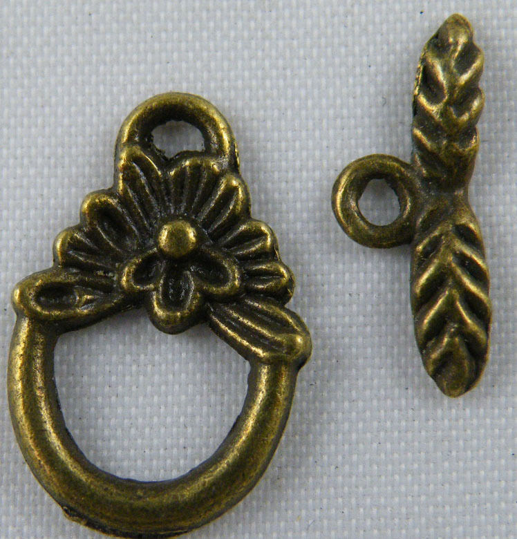 70sets Bronze Color Flower Toogl Clasps Fit Bracelet 18x12.5x2mm 122