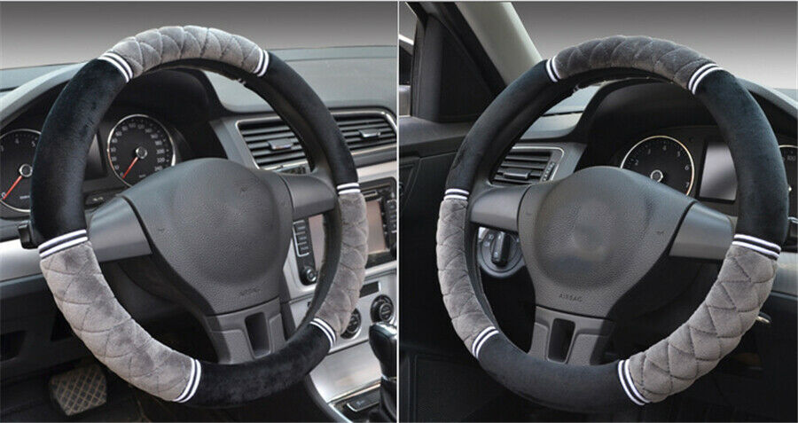Soft Short Plush Steering Wheel Cover 38cm Universal Car Truck Pickup Antiskid