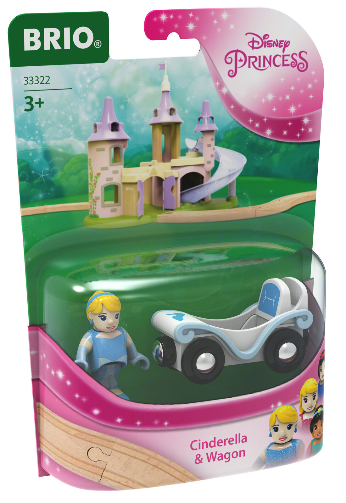 33322 BRIO Disney Princess Cinderella & Carriage Set Wooden Train Track Age 3yr+