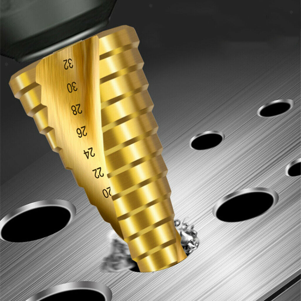 Spiral Groove Step Drill Bits Set Peeling Drill Taper Drill DIY Sheet Metal