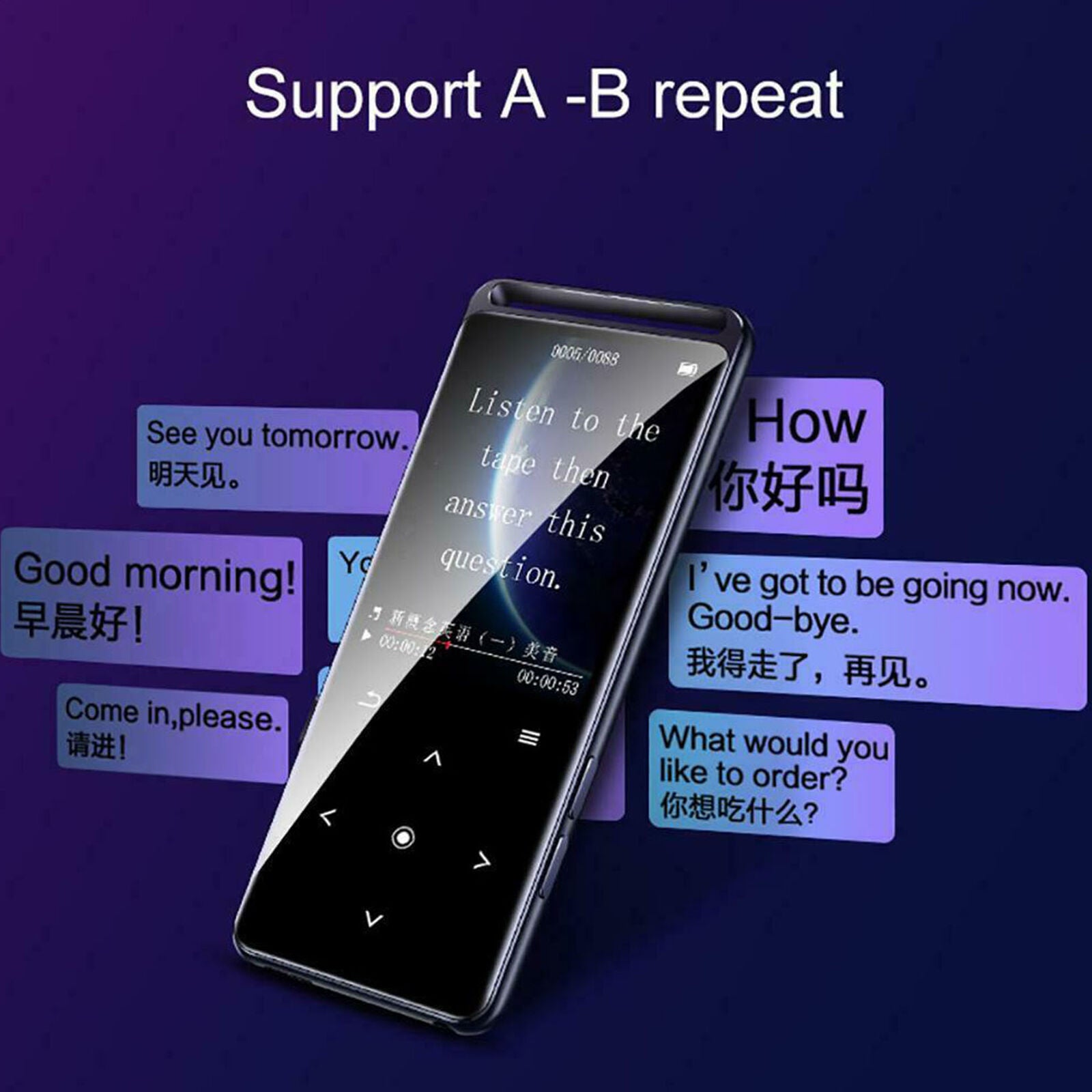 M6 Bluetooth 5.0 Lossless MP3 Player HiFi Portable 16GB Audio Player