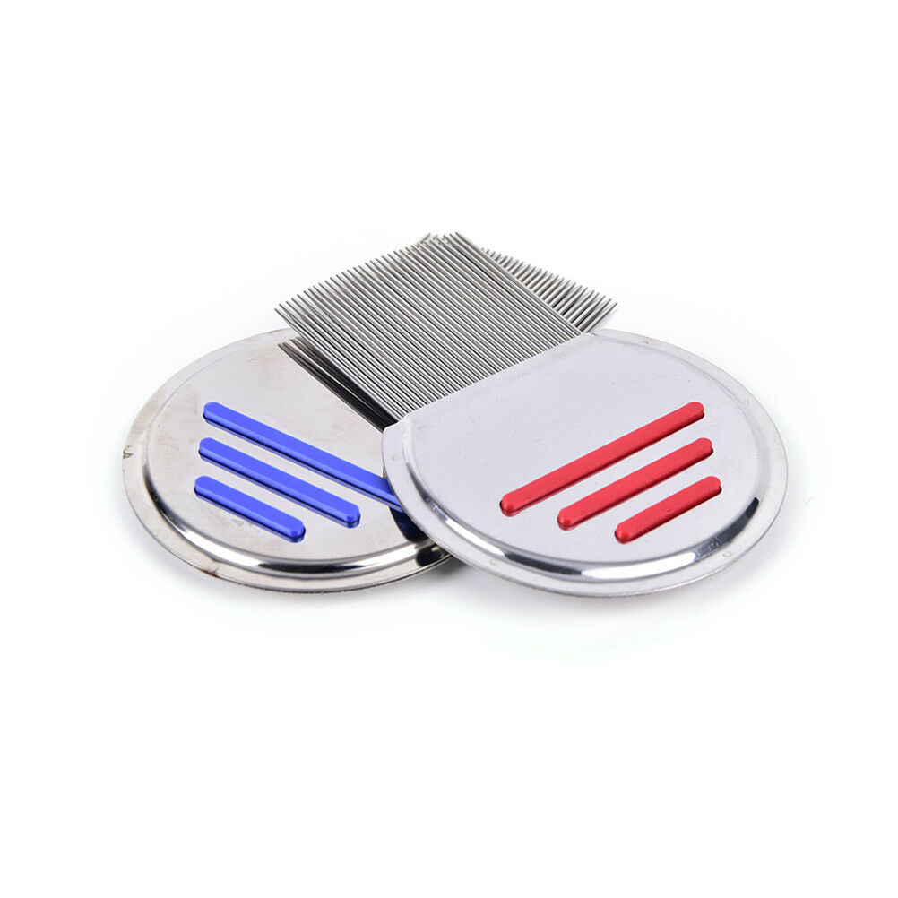 2 Colors Lice Nit Comb Get Down Removal Stainless Steel Metal Head and Tee J Fx