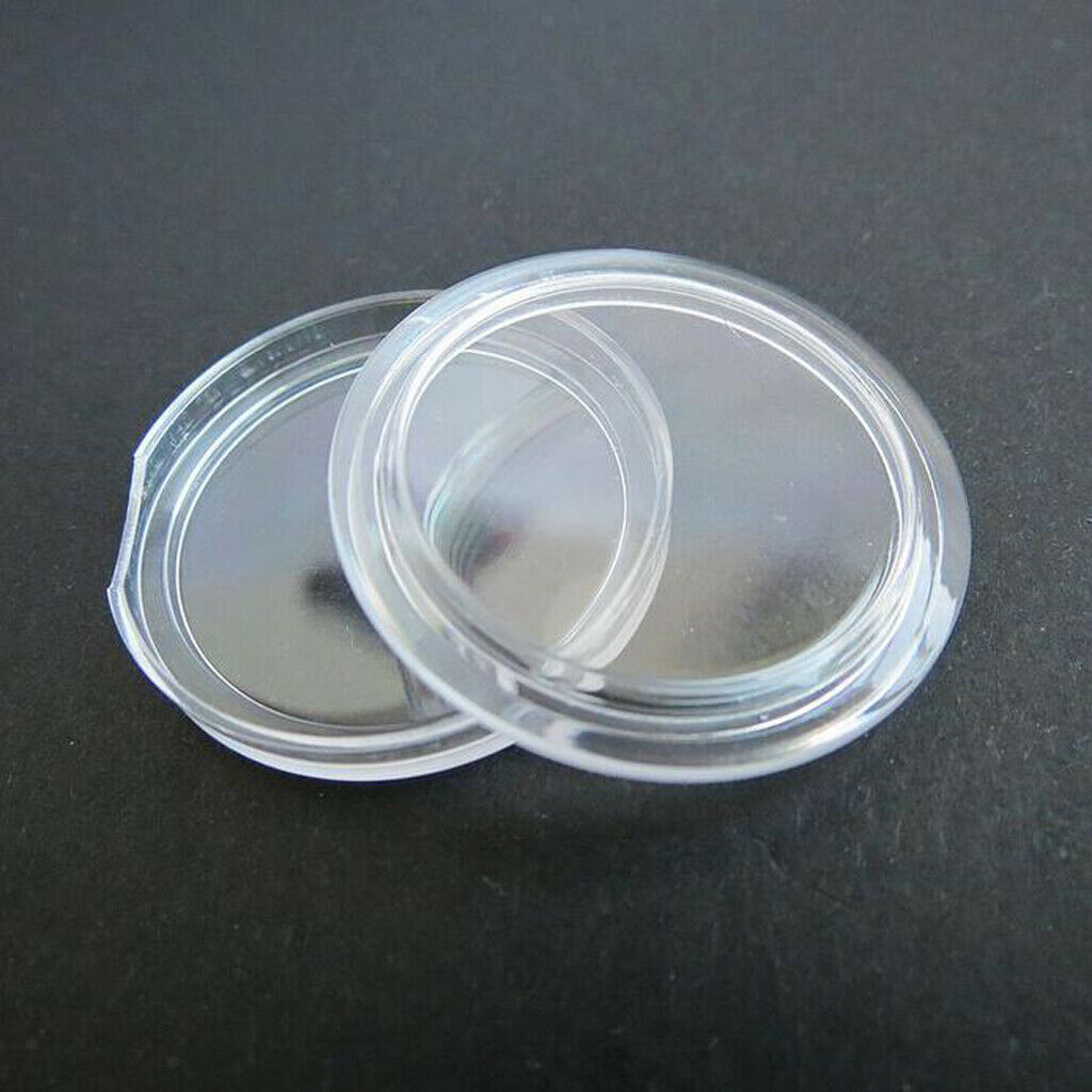 100 Pieces Clear Plastic Round Coins Storage Capsules Holder Protection 30mm
