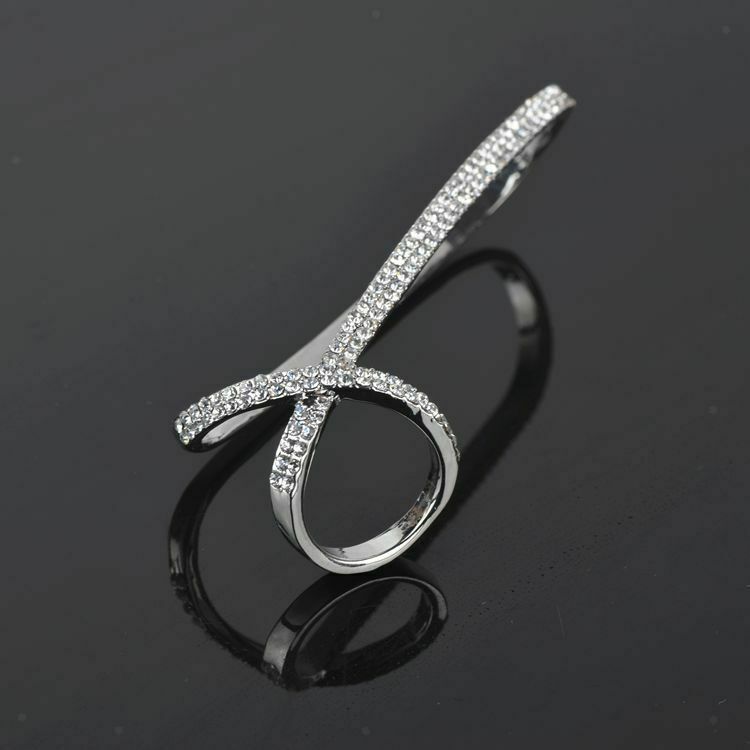 Hand Cuff Palm Bracelet Ring Crystal Zircon Bangle Bridal Flowergirl Jewelry