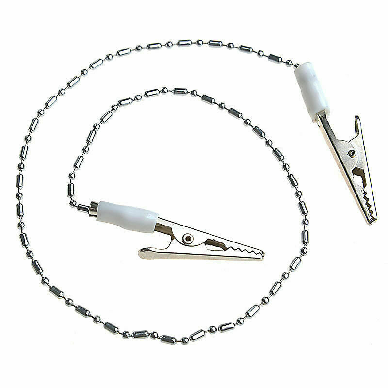 Dental Instrument Bib Clips Flexible Ball Stainless Chain Napkin Holder White