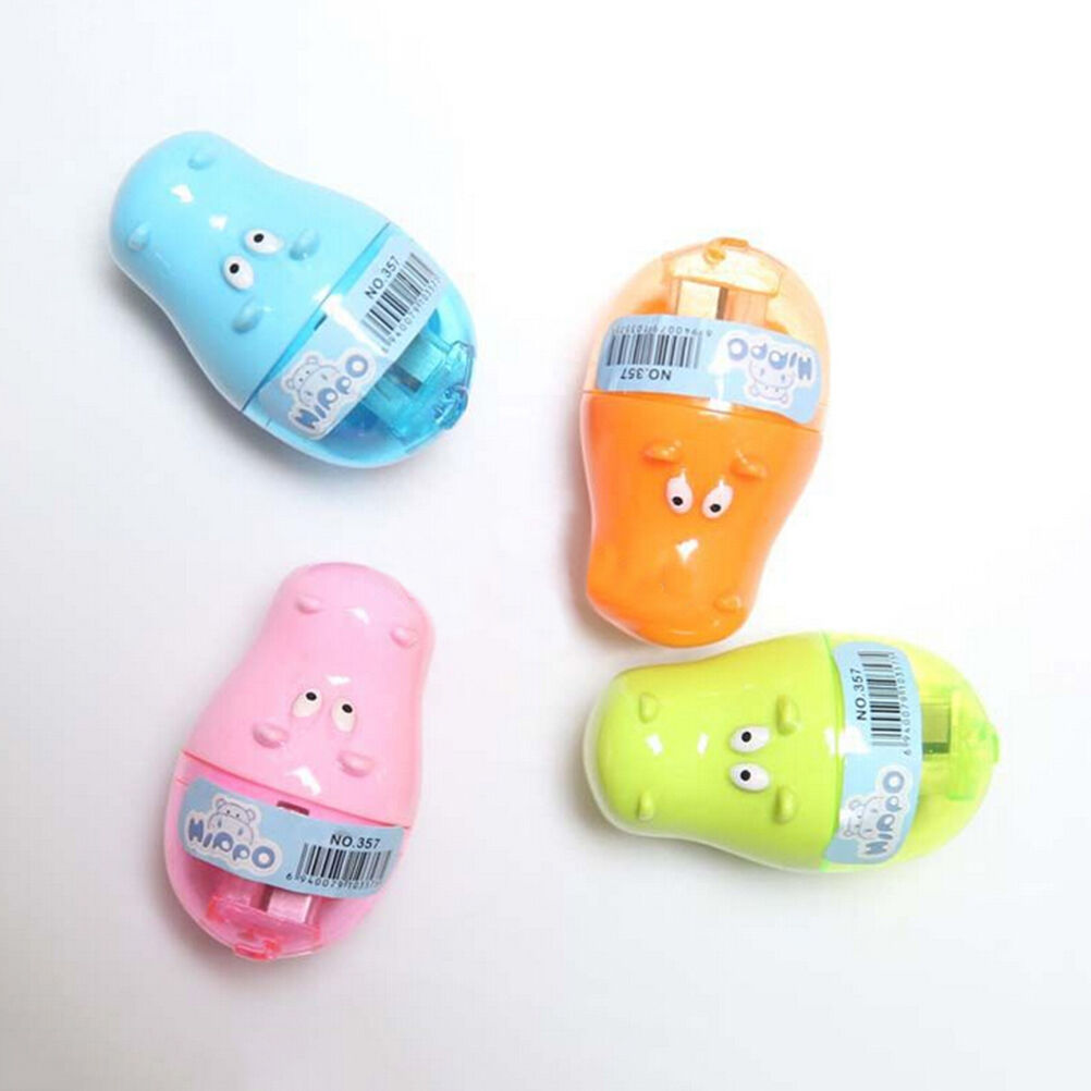 Stationery Hippo Pencil Sharpener with Two Students Kids BD.l8