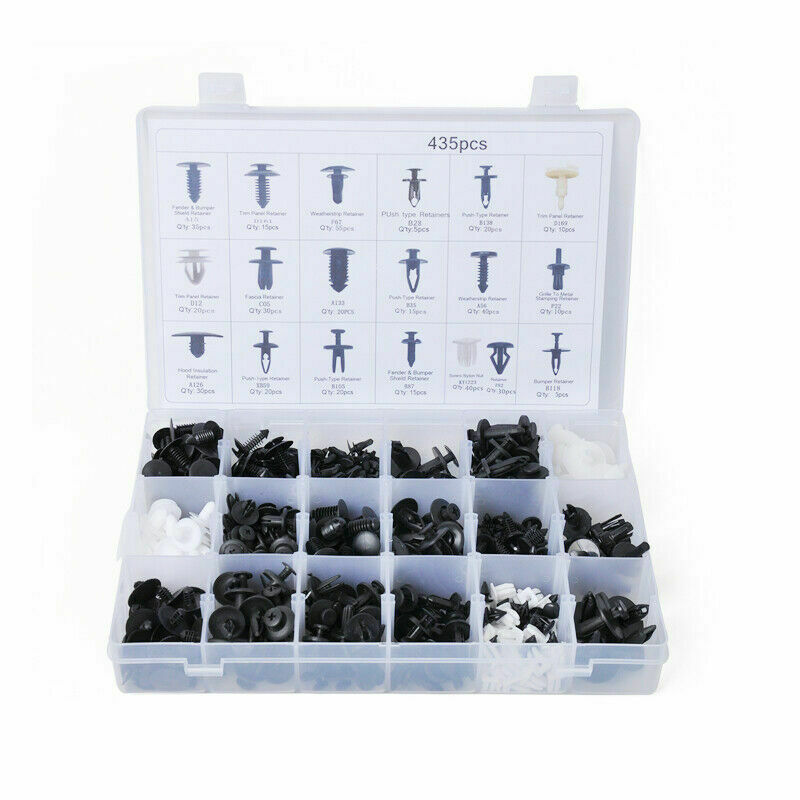 435x Car Door Panel Retainer Push Pin Trim Rivet Screw Clip Fastener w/ Tool Kit