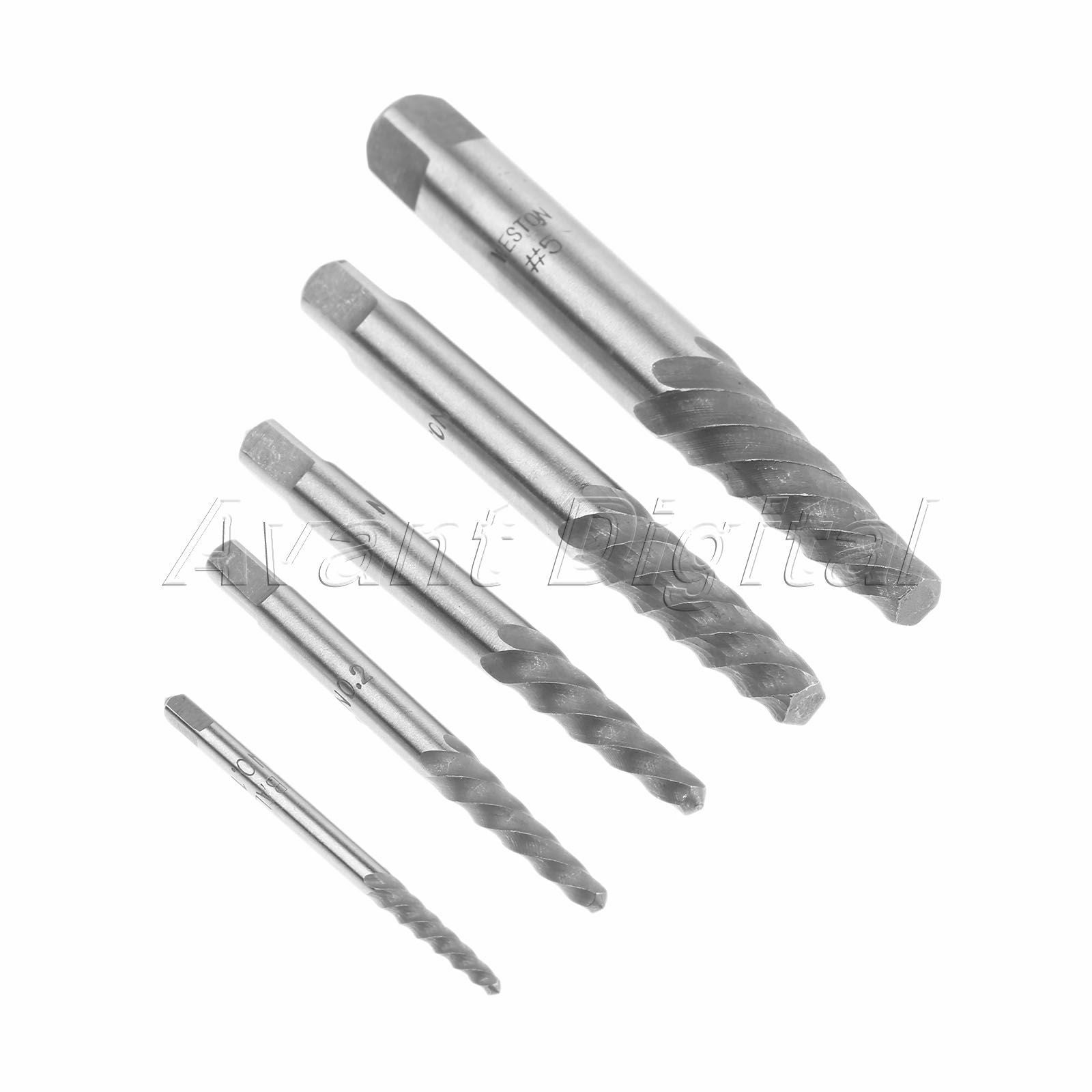 Useful 5 in 1 Speed Out Screw Extractor Drill Bits Set Broken Bolt Remover Tool