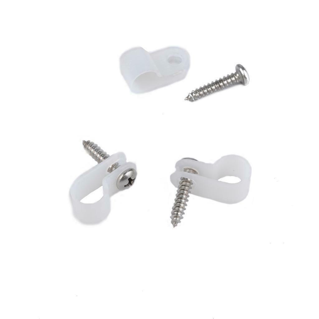100 Pack Rope Light P-Style Mounting Clips with Compatible Stainless 0.25 inch