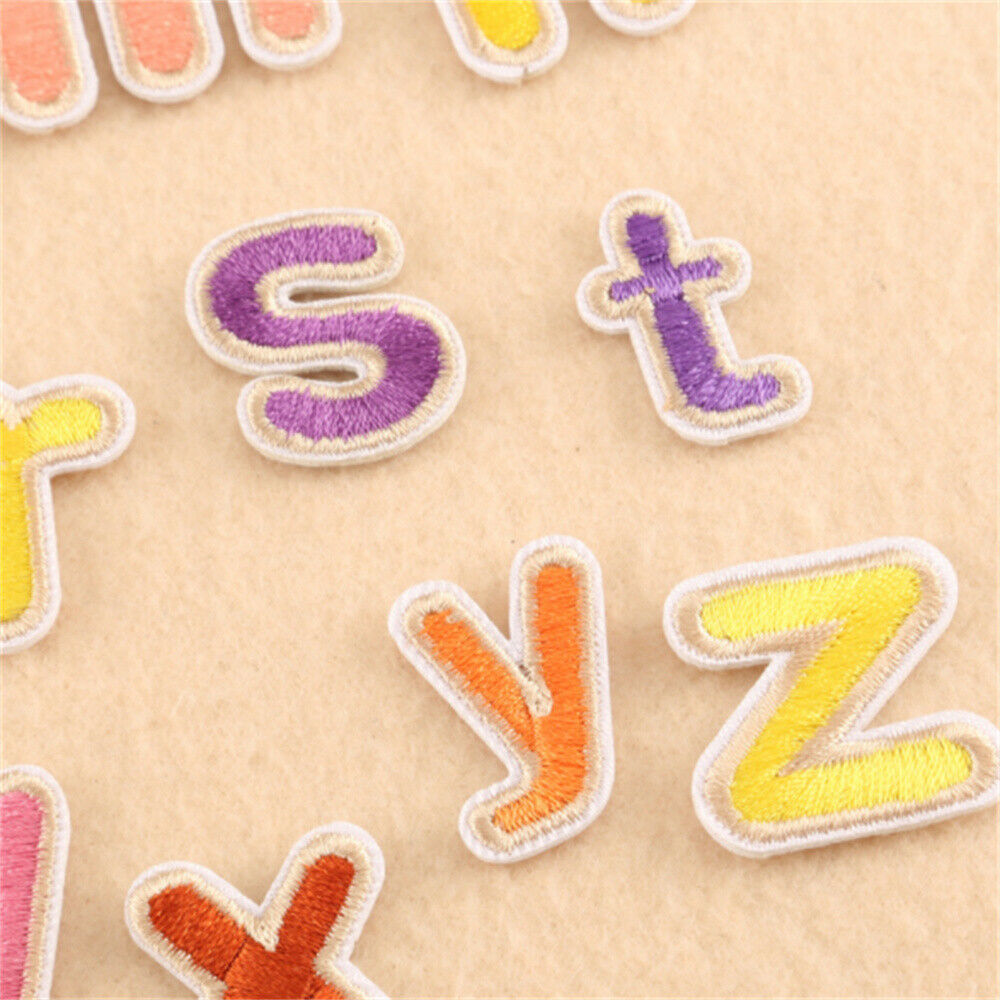26 Mix Lot Sew On Patches Fabric Letters For Crafts Art Decors Alphabet A to Z