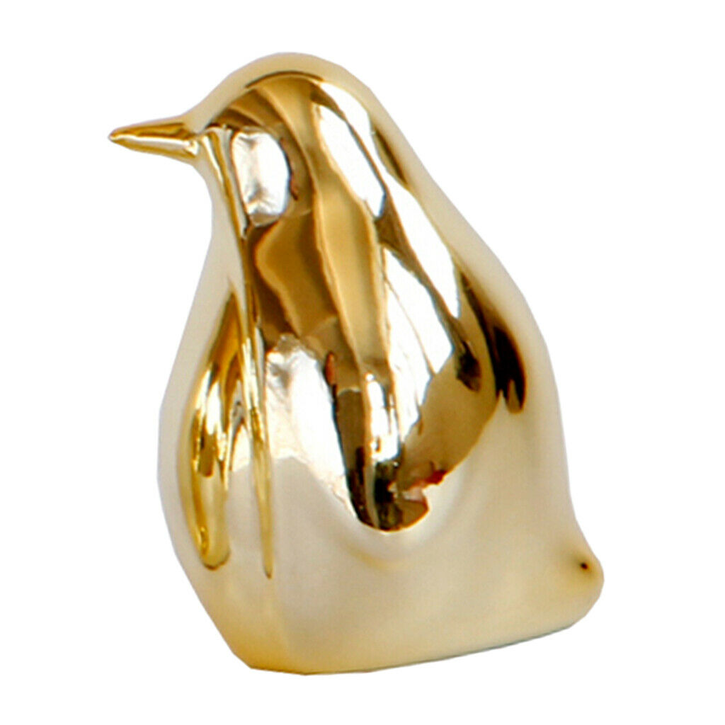 2x Golden Bird Statue Desktop Display Bedroom Home Decor Ornament Gift S+L