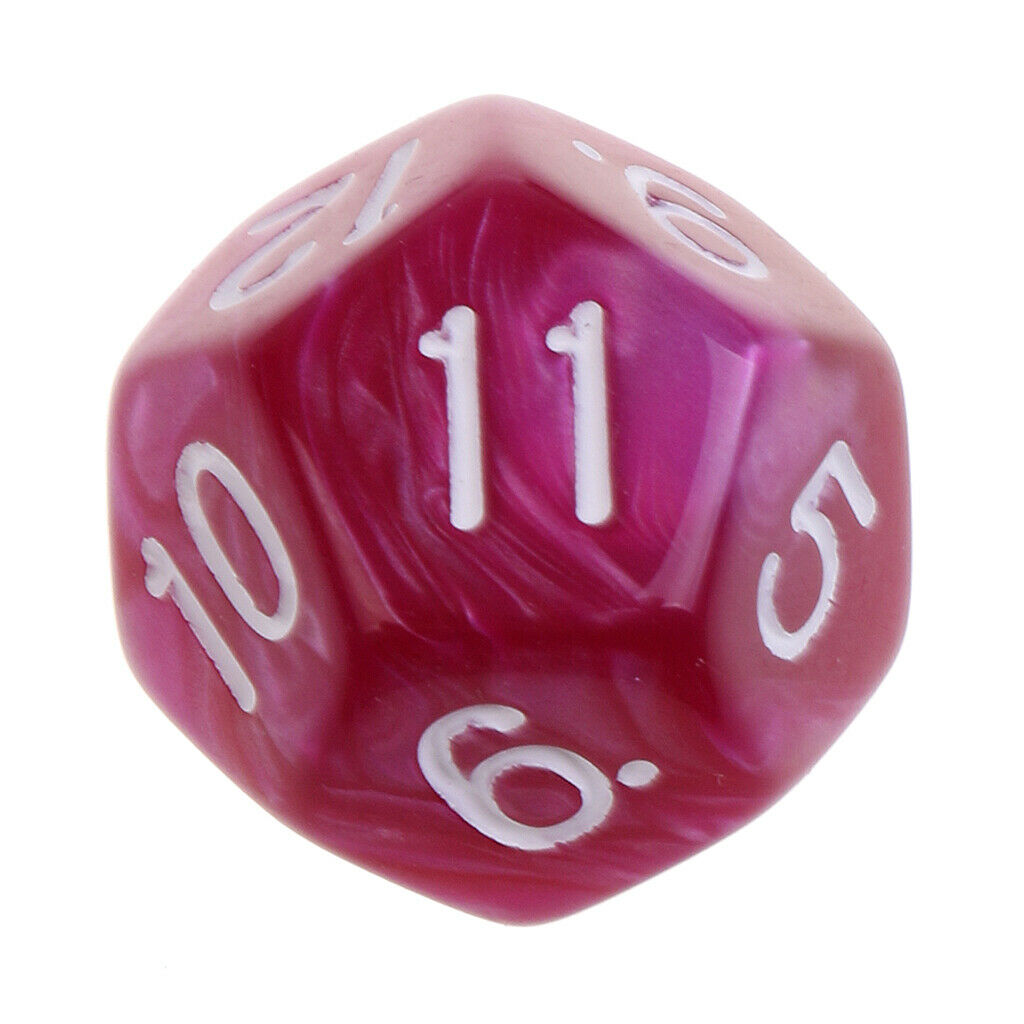 10PCS D12 Polyhedral Dice for RPG Games Table Game Red