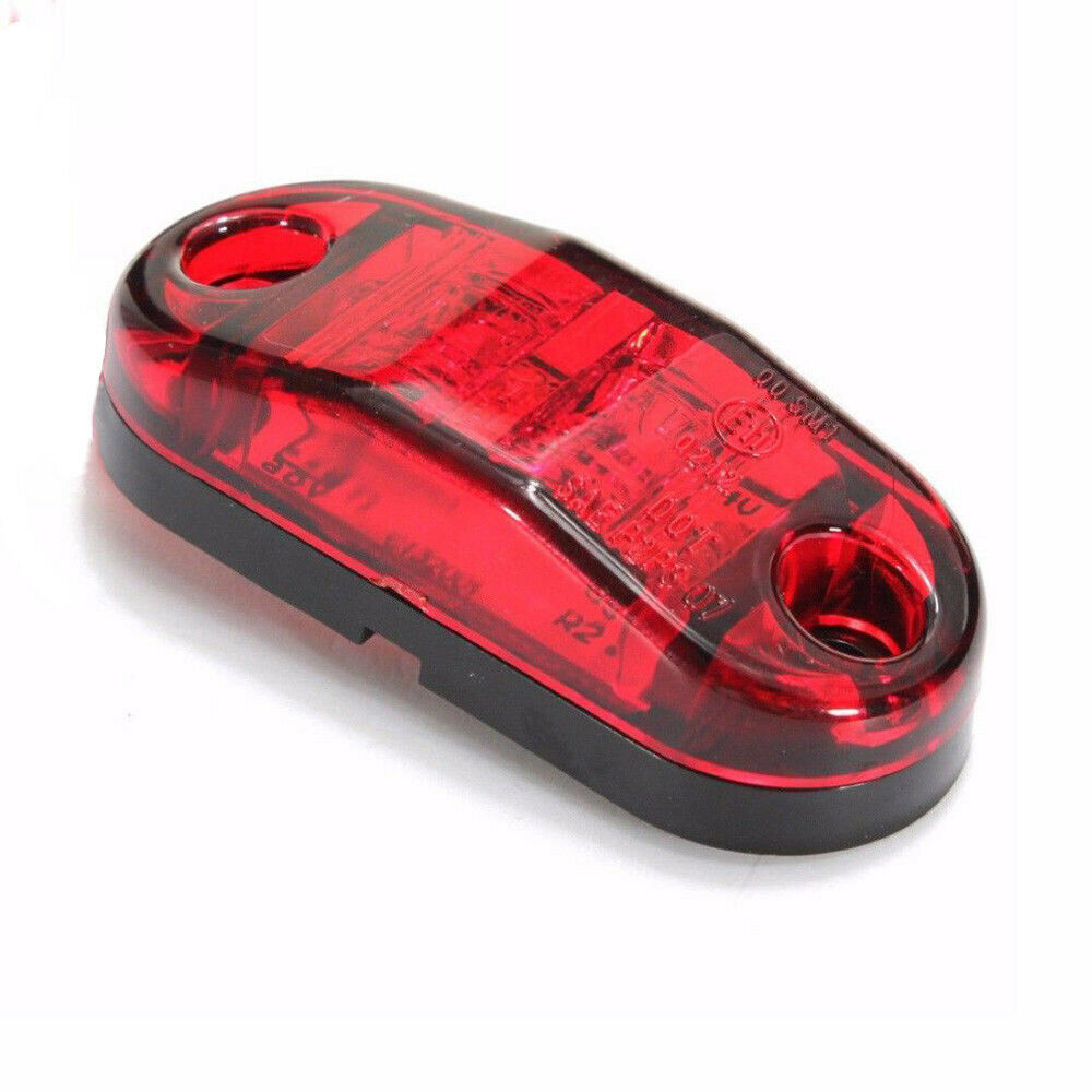 Red LED 2.6" 2 Diode Light Oval Clearance Trailer Car Truck SUV Side Marker Lamp