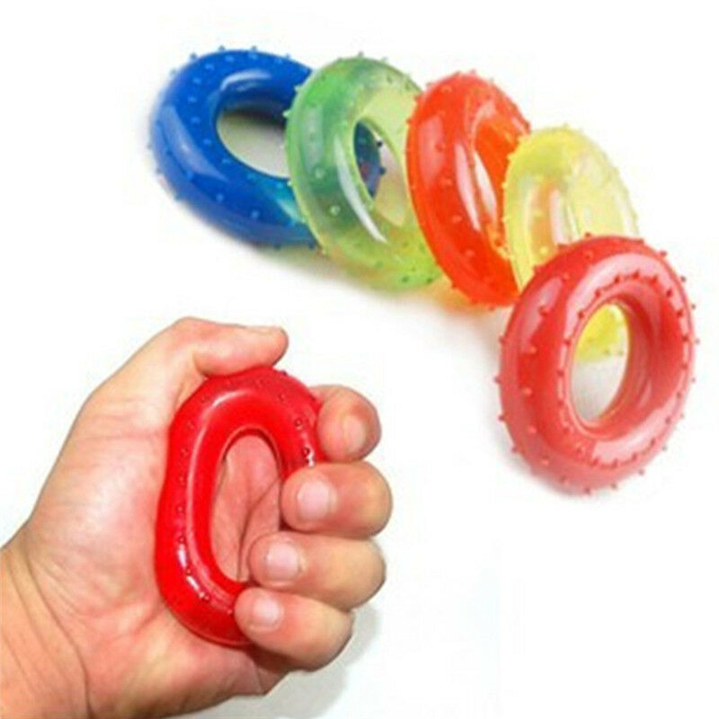 Silicone Finger Hand Grip Muscle Power Strength Training Rubber Ring Exerc-DD