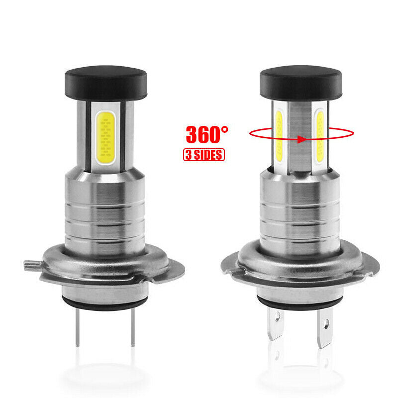 2PCS Car H7 LED Headlight Lamp Bulb 360Â° Lighting White Fog Light DRL 6000K IP68