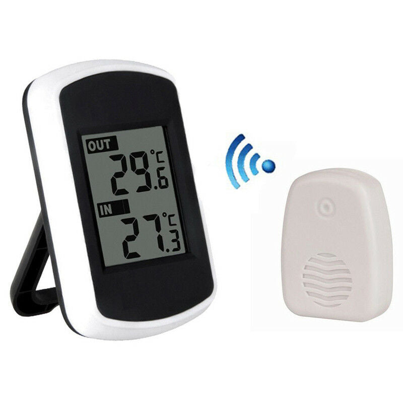 Digital LCD Indoor/ Outdoor Wireless Weather Station w/ Sensor Thermometer Good