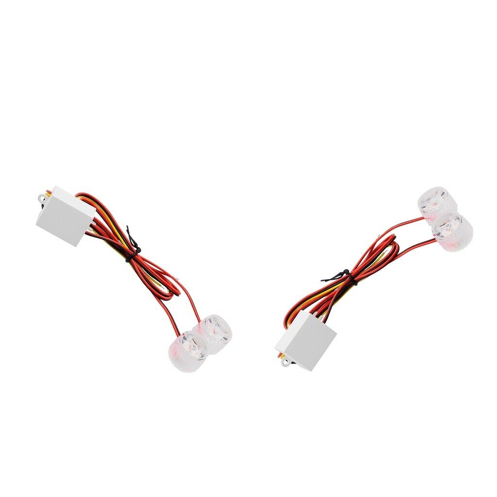 2 Pieces Car Auto Truck ATV Flashing Emergency LED Strobe Lights RED BLUE