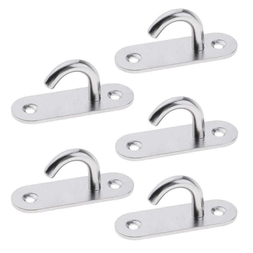 5pcs M5 Wall Hook Hanger Stainless Steel Pad Eye Plate for Yoga Swing Boat
