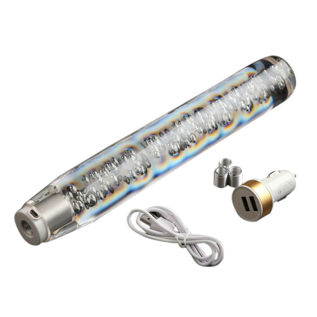 Automotive Shift-lnob Gear Shifter Lever with Crystal Bubble 7 Color LED Light
